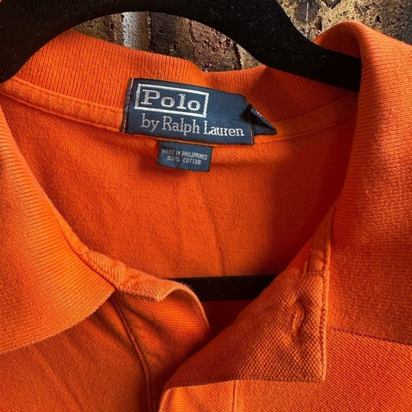 Ralph Lauren Orange Polo Shirt Vibrant Cotton Blend - Picture 2 of 7